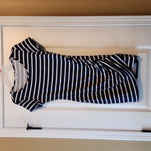 Navy and white striped dress